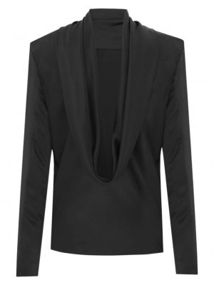 Bluzka drapowana Saint Laurent czarna