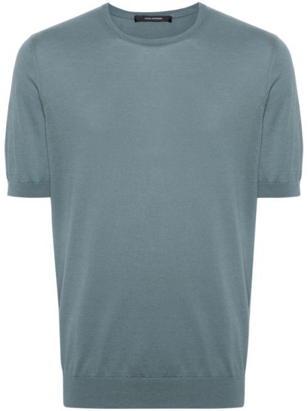 Тениска с кръгло деколте Tagliatore синьо