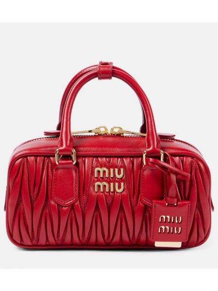 Skinn mini bag Miu Miu rød