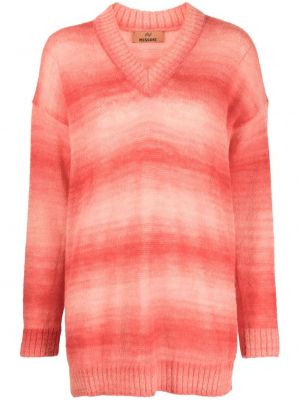 Плетен пуловер с градиентным принтом Missoni розово