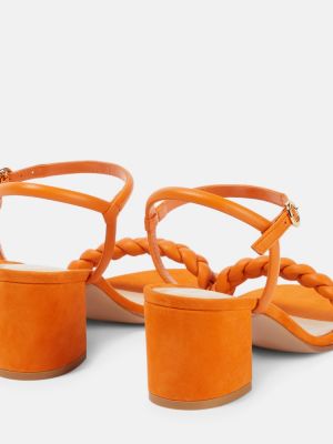 Sandale din piele de căprioară din piele împletite Gianvito Rossi portocaliu