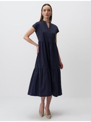 Плетена мини рокля с v-образно деколте с къс ръкав Jimmy Key синьо