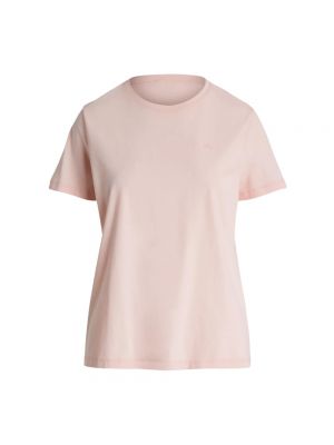 Koszulka bawełniana z krótkim rękawem z okrągłym dekoltem Ralph Lauren różowa