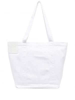 Βαμβακερή τσάντα shopper Raf Simons λευκό