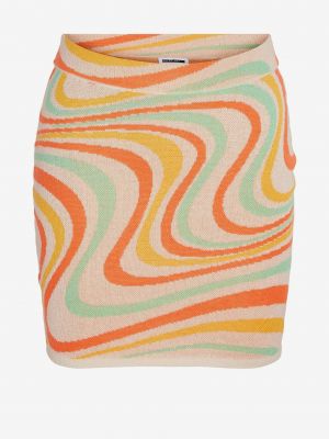 Sukně z polyesteru s abstraktním vzorem Noisy May - oranžová