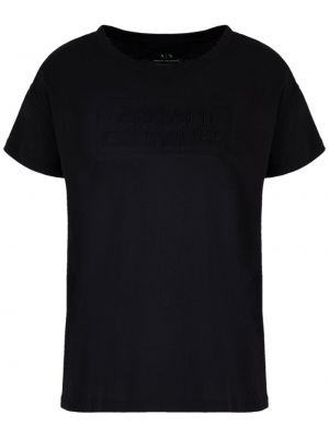 Bavlnené tričko s výšivkou Armani Exchange čierna