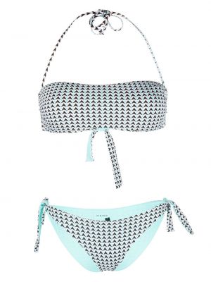 Bikini con stampa con motivo geometrico Fisico blu