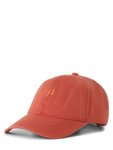 Pomarańczowa czapka bawełniana Gant
