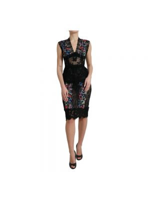 Sukienka midi koronkowa w kwiatki Dolce And Gabbana