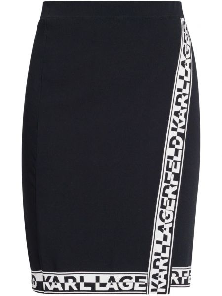 Pletena suknja Karl Lagerfeld crna