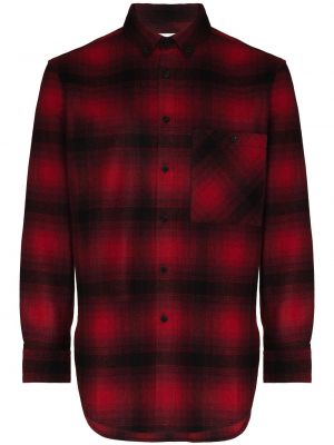 Chemise à carreaux en flanelle Saint Laurent rouge