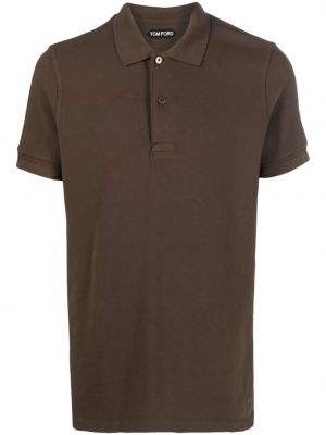 Kokvilnas polo krekls Tom Ford brūns