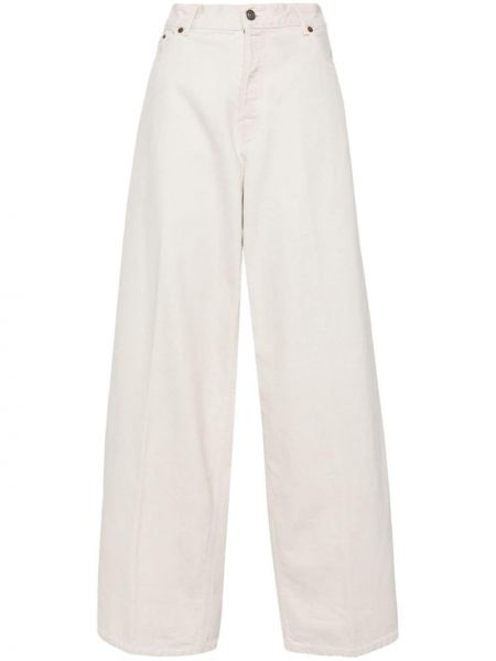 Voľné džínsy s vysokým pásom Haikure biela
