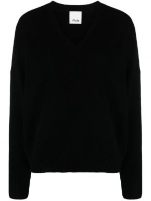 Maglione di lana con scollo a v Allude nero