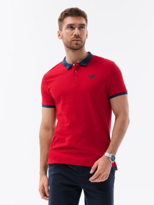 Поло тениска Ombre Clothing червено