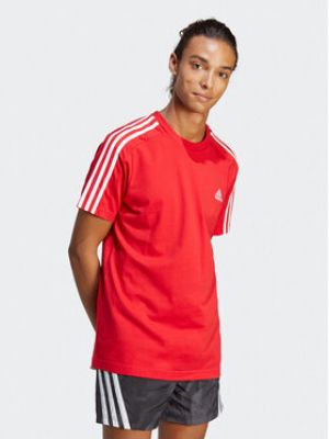 Красная футболка в полоску из джерси Adidas