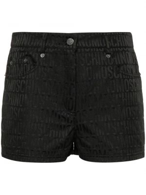 Pantaloni scurți din jacard Moschino negru