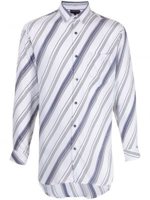 Camisa a rayas manga larga Emporio Armani blanco