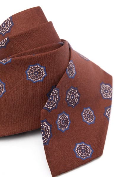 Cravate en soie à imprimé à motifs abstraits Lardini marron