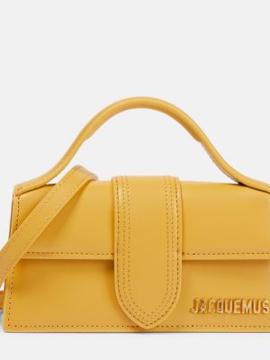 Bolsa de hombro de cuero Jacquemus amarillo
