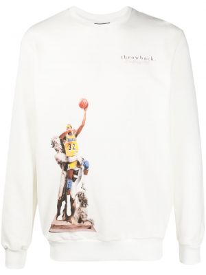 Sweatshirt aus baumwoll mit print Throwback weiß