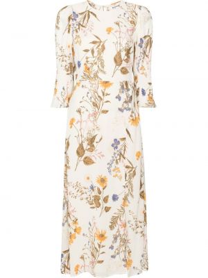 Midi haljina s cvjetnim printom s printom Reformation bijela