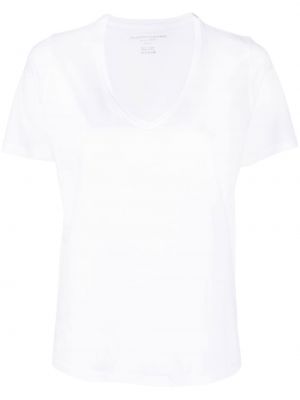 T-shirt mit v-ausschnitt Majestic Filatures weiß