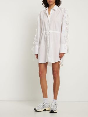 Памучна мини рокля Msgm бяло