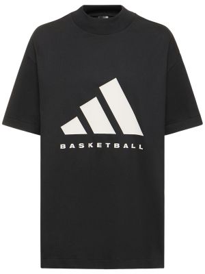 Памучна тениска от джърси Adidas Originals черно