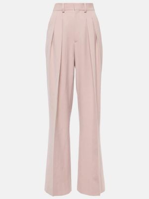Spodnie z wysoką talią relaxed fit Victoria Beckham różowe