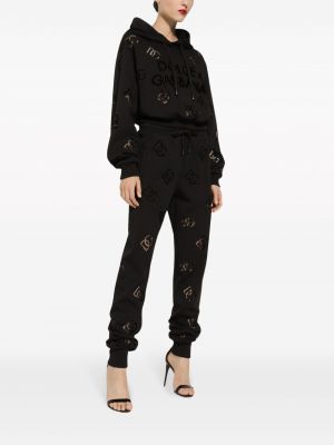 Kokvilnas kapučdžemperis Dolce & Gabbana melns