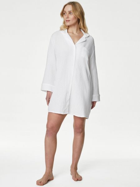 Mušelínová noční košilka Marks & Spencer bílá