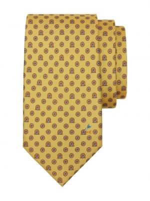 Jedwabny krawat Ferragamo żółty