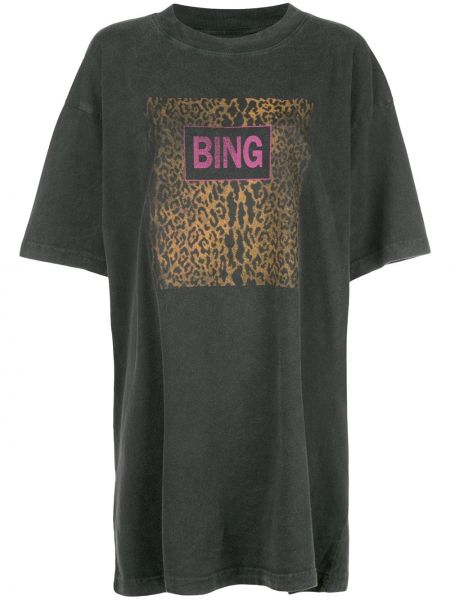 Оверсайз футболка с принтом Anine Bing, черная