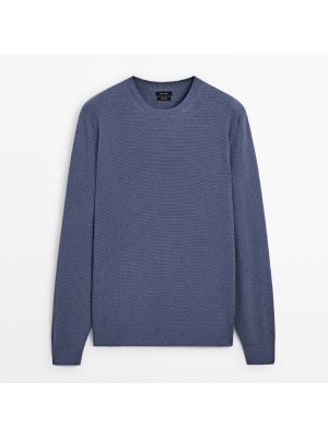 Длинный свитер Massimo Dutti синий
