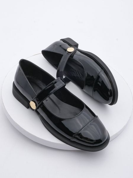 Pantofi cu velcro din piele de lac Marjin negru