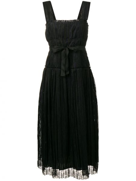 Vestido de cóctel a rayas Bottega Veneta negro