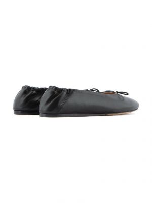 Bőr balerina cipők Emporio Armani fekete