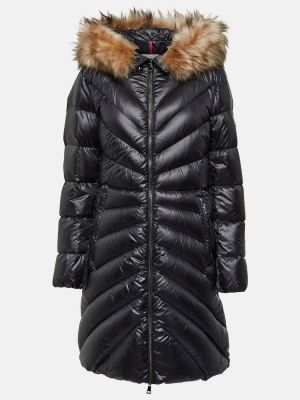 Pérový kabát Moncler čierna
