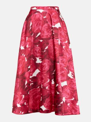 Midi suknja s printom Valentino crvena