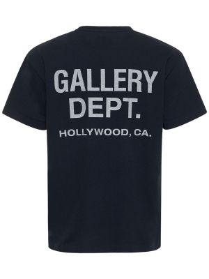Koszulka z nadrukiem z dżerseju Gallery Dept. czarna
