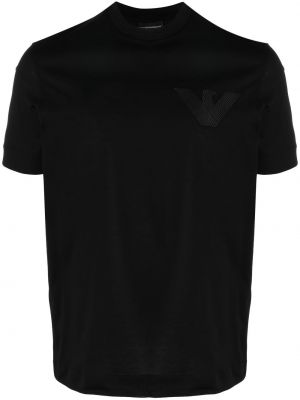 T-shirt med broderi Emporio Armani svart