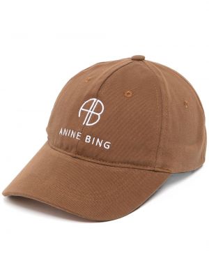 Cap mit stickerei Anine Bing braun