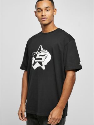 Polo marškinėliai oversize su žvaigždės raštu Starter Black Label juoda