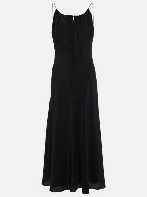 Копринена макси рокля Toteme черно