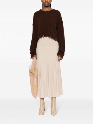 Kašmírový svetr s oděrkami Uma Wang hnědý