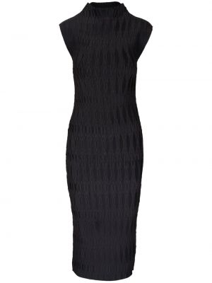 Černé saténové midi šaty Veronica Beard