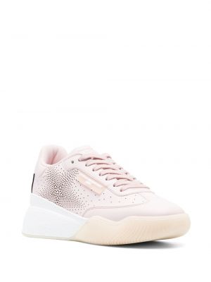 Sneakersy z cekinami sznurowane koronkowe Stella Mccartney różowe