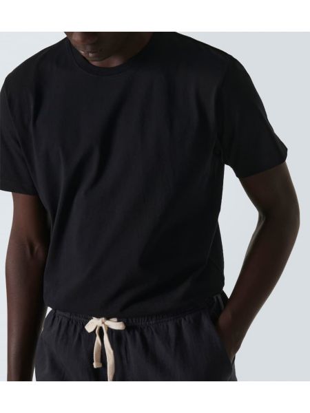 Kokvilnas t-krekls džersija Frame melns