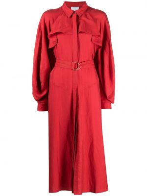 Midi šaty s volány Acler červené